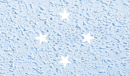 Flag of Federated States of Micronesia created in grunge paint styleのイラスト素材