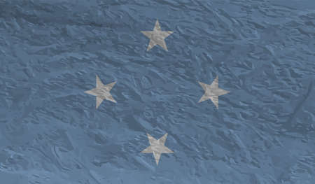 Flag of Federated States of Micronesia created in grunge paint styleのイラスト素材