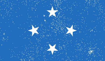 Flag of Federated States of Micronesia created in grunge paint styleのイラスト素材
