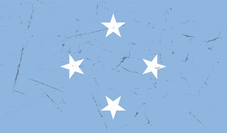 Flag of Federated States of Micronesia created in grunge paint styleのイラスト素材