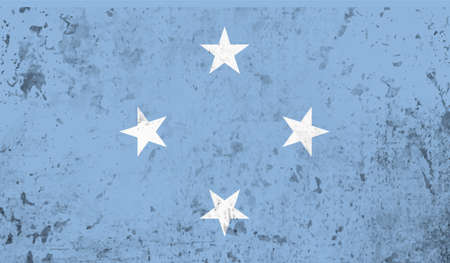 Flag of Federated States of Micronesia created in grunge paint styleのイラスト素材