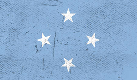 Flag of Federated States of Micronesia created in grunge paint styleのイラスト素材