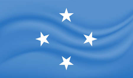 Flag of Federated States of Micronesia created in grunge paint styleのイラスト素材
