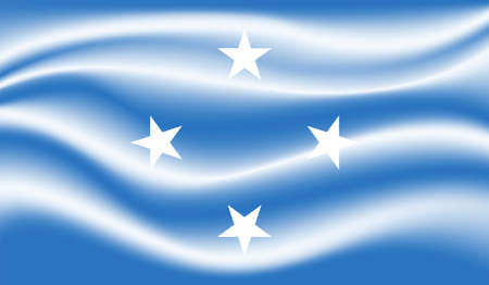 Flag of Federated States of Micronesia created in grunge paint styleのイラスト素材