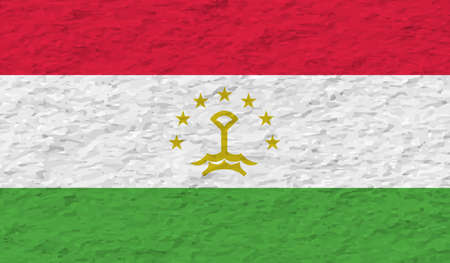 Tajikistan flag with waving grunge texture. Vector background.のイラスト素材