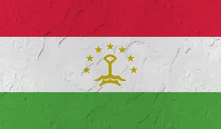 Tajikistan flag with waving grunge texture. Vector background.のイラスト素材