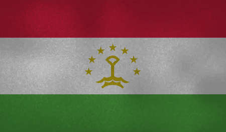 Tajikistan flag with waving grunge texture. Vector background.のイラスト素材