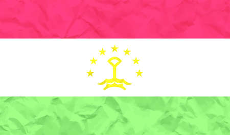 Tajikistan flag with waving grunge texture. Vector background.のイラスト素材