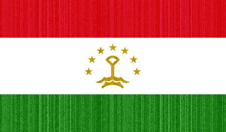 Tajikistan flag with waving grunge texture. Vector background.のイラスト素材
