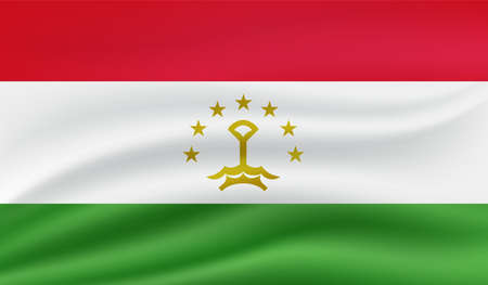 Tajikistan flag with waving grunge texture. Vector background.のイラスト素材