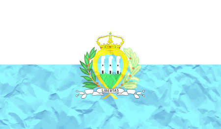 San Marino flag with waving grunge texture. Vector background.のイラスト素材