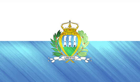 San Marino flag with waving grunge texture. Vector background.のイラスト素材