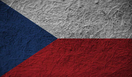 Czech Republic flag with waving grunge texture. Vector background.のイラスト素材