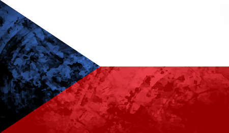 Czech Republic flag with waving grunge texture. Vector background.のイラスト素材