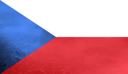 Czech Republic flag with waving grunge texture. Vector background.のイラスト素材