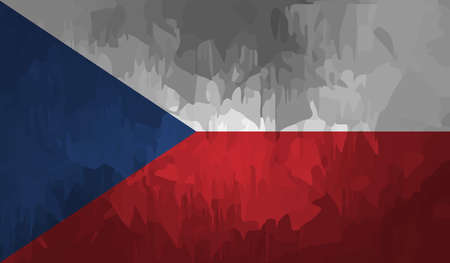 Czech Republic flag with waving grunge texture. Vector background.のイラスト素材