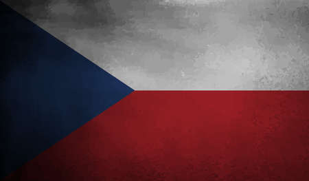 Czech Republic flag with waving grunge texture. Vector background.のイラスト素材