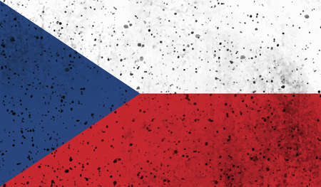 Czech Republic flag with waving grunge texture. Vector background.のイラスト素材
