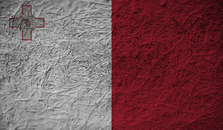 Malta flag with waving grunge texture. Vector background.のイラスト素材