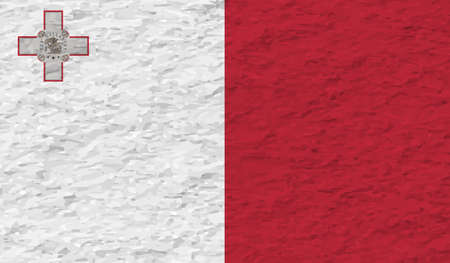 Malta flag with waving grunge texture. Vector background.のイラスト素材