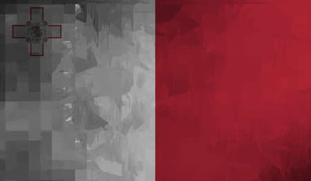 Malta flag with waving grunge texture. Vector background.のイラスト素材