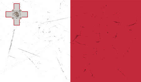 Malta flag with waving grunge texture. Vector background.のイラスト素材