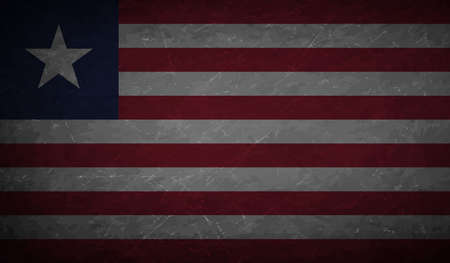 Republic of Liberia flag created in grunge paint styleのイラスト素材