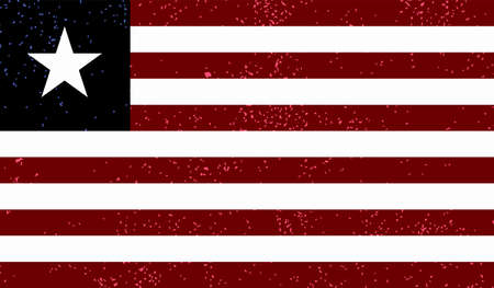 Republic of Liberia flag created in grunge paint styleのイラスト素材