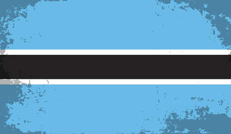 Botswana national flag created in grunge styleのイラスト素材