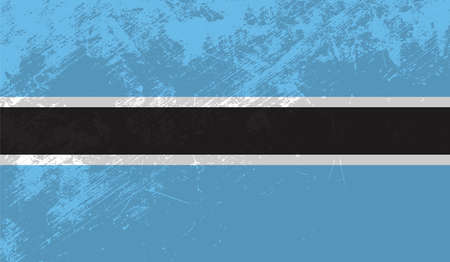 Botswana national flag created in grunge styleのイラスト素材