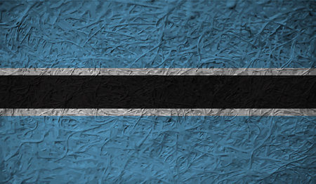 Botswana national flag created in grunge styleのイラスト素材