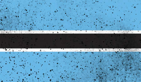 Botswana national flag created in grunge styleのイラスト素材