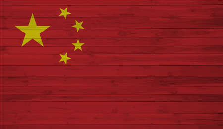 Grunge China flag textured background. Vector illustrationのイラスト素材