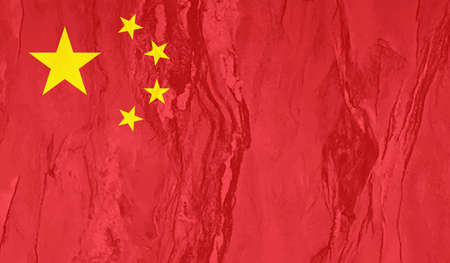 Grunge China flag textured background. Vector illustrationのイラスト素材