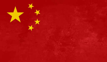 Grunge China flag textured background. Vector illustrationのイラスト素材