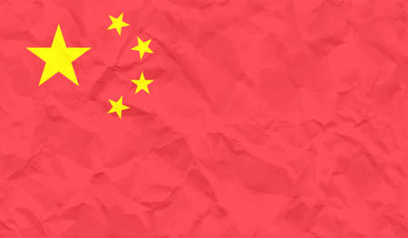 Grunge China flag textured background. Vector illustrationのイラスト素材