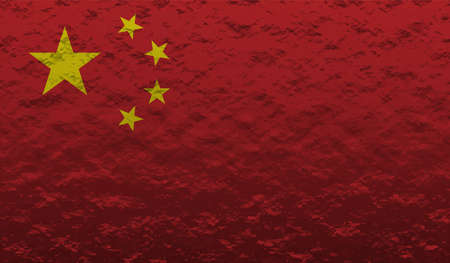 Grunge China flag textured background. Vector illustrationのイラスト素材
