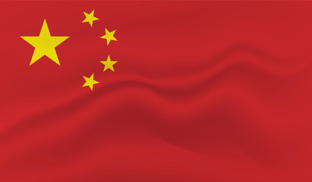 Grunge China flag textured background. Vector illustrationのイラスト素材