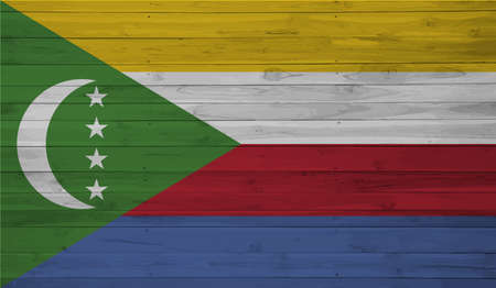 Comoros national flag created in grunge styleのイラスト素材