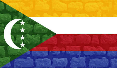 Comoros national flag created in grunge styleのイラスト素材