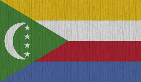 Comoros national flag created in grunge styleのイラスト素材