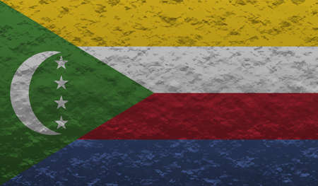 Comoros national flag created in grunge styleのイラスト素材