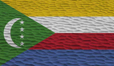 Comoros national flag created in grunge styleのイラスト素材