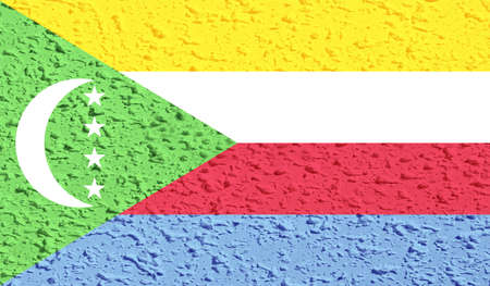 Comoros national flag created in grunge styleのイラスト素材