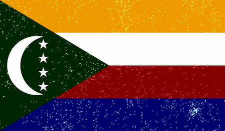 Comoros national flag created in grunge styleのイラスト素材