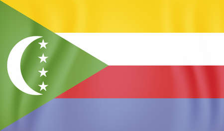 Comoros national flag created in grunge styleのイラスト素材