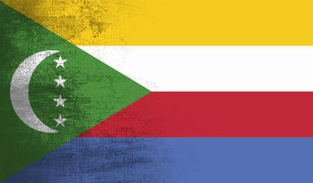 Comoros national flag created in grunge styleのイラスト素材