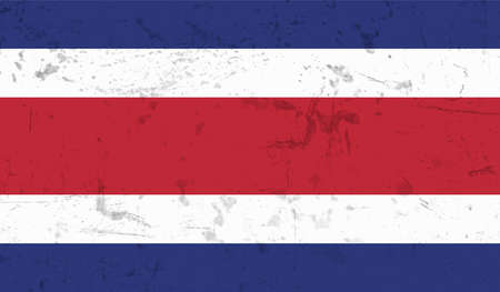 Costa Rica flag with waving grunge texture. Vector background.のイラスト素材