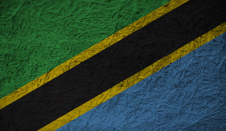 The flag of the African country Tanzaniaのイラスト素材
