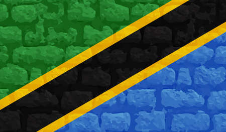 The flag of the African country Tanzaniaのイラスト素材